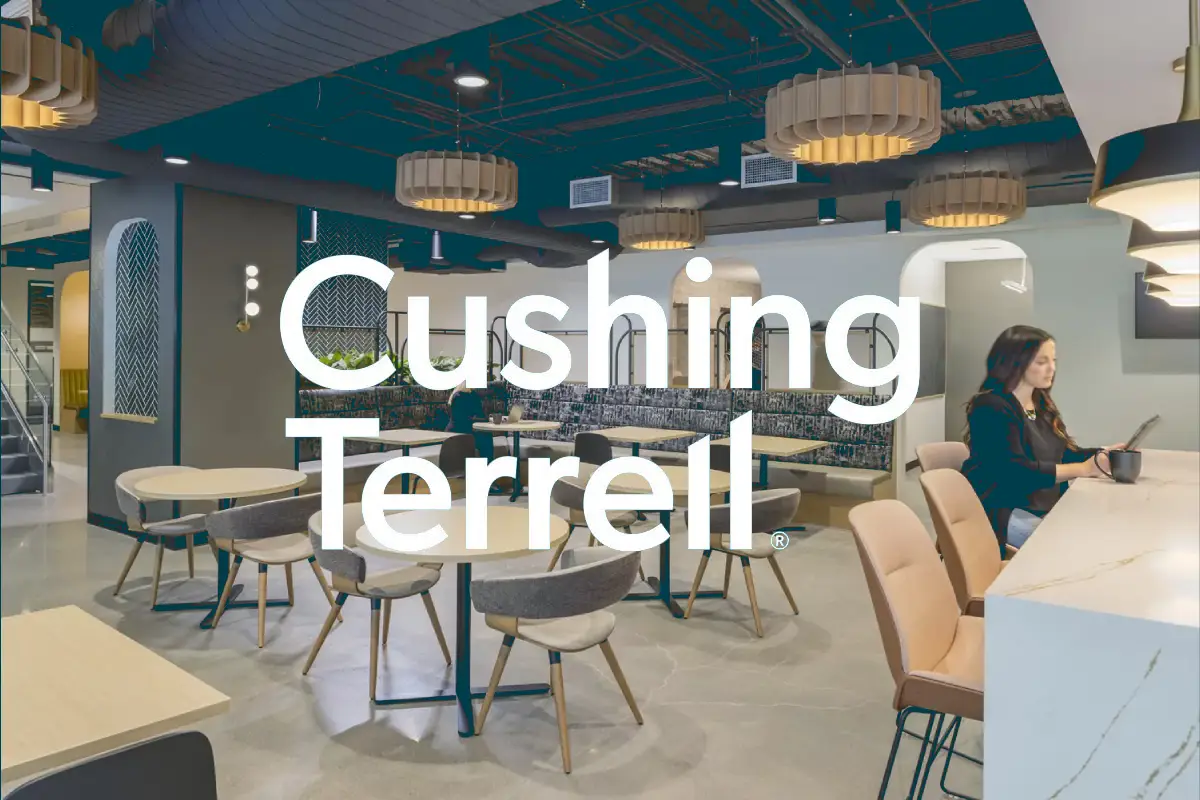 Modern dining area with stylish chairs and chandeliers.